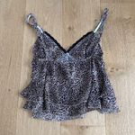 Motel Rocks Motel Cami Top Frill Leopard Print Melinda Size XXS Brown Black Photo 2