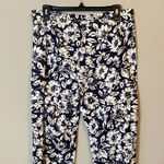 Ralph Lauren Vintage Lauren Women's Sz 12 Floral Casual Stretch Capri Pants Navy Photo 11