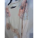 We The Free  Patchwork Long Sleeve Top Cream Pink Paisley Butterfly Boho Small Photo 4