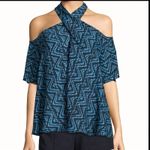 ALC Frank A.L.C Blouse Sz 0 Cold Shoulder Boho Silk Festival Coastal Cowgirl Retro Y2k Photo 4