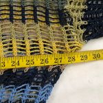 Boho hippie indie cottagecore striped crotchet knitted off shoulder sweater long flare sleeve top shirt blouse yellow, blue, green Size L Photo 2