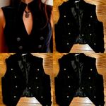 Charming Charlie vintage 90s streetwear Black cropped double-breasted vest S Photo 1