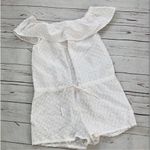 Madewell  White Off the Shoulder Swiss Dot Shorts Romper Size Small Photo 2