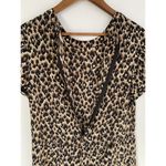 Sea New York 2 Animal Cheetah Print Pleated Mini Dress Cotton Silk EUC Career Brown Photo 6