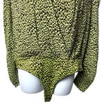 AFRM Surplice Leopard Print Neon Green Bodysuit Party Festival Evening XL Photo 3