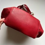 Aqua Madonna Red Leather Bucket Drawstring Bag Photo 4