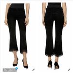 J Brand J. Brand Selena Black Velvet Lace Hem Crop Boot Pants Photo 1