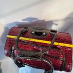Samantha Brown Red Croc Embossed Rolling Carry On Travel Luggage Bag Photo 3
