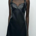 ZARA  black faux leather mini dress Photo 0