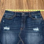 Wax Jean Denim Distressed Mini Skirt Size Large Photo 7