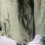 ZARA  Girls Parka Studded Cargo Jacket Military Green 11 12 Photo 8