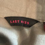 Last Kiss Jacket Womens Juniors Large Khaki Green Button Up Belted Jacket NEW Photo 7