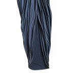 Pia Gladys Perey Dionne Dress Stretch Grey Gathered High Slit Fitted Size Large Gray Photo 4