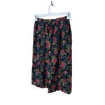 Vintage Susan Bristol Petite Floral Midi Skirt Black Red Roses Grapes Size 8 Photo 3