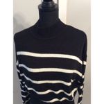 H&M Black white Striped Cropped Sweater Soft Mock Turtleneck Medium M Oversized Photo 4