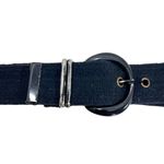 Liz Claiborne Vintage 80’s Black Canvas Metal Buckle Belt Photo 5