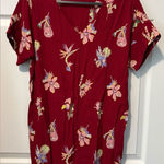 Madewell  Red Floral Short Sleeve Dress Photo 0