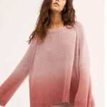 Free People FADE AWAY OMBRE PULLOVER WIDE SLEEVE SWEATER IN PINK Medium Wool Ble Photo 0