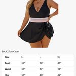 Bmjl. Womens Plus Size One Piece Swimsuits Tummy Control Bathing Suits Color Block V Neck Swim Dress Swim Suit Photo 6