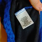 Elle  Size Large L Blue Black Houndstooth Peplum Career Business Top Rayon Poly Photo 7