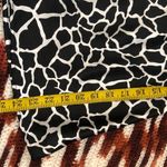 Heart soul Y2K 2000s Black White Giraffe Animal Print Ruffle 1/4 Button Front Fitted Top Shirt Blouse Short Sleeve #gothic office siren core dark academia #corset #steampunk #lolita #corporate Photo 6