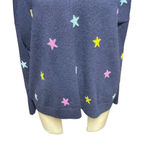 J.Crew  Navy Blue Stars V-Neck‎ Cashmere Sweater Size XS Photo 2