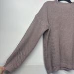 SheIn  Women’s Knit Sweater Size Large Lavender Pullover Chunky Waffle Knit Photo 1