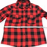 Risen Women’s Black Red Plaid Button Down Flannel Shirt Size M Excellent Photo 6