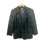 Women’s Vintage Preppy 80s SAVANNAH Plaid Blazer 10 Petite Business Casual Green Size 10P Photo 1
