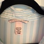 Victoria's Secret Victoria’s Secret Striped Green and Pink Button-Up Shirt size small beach cover Photo 1