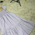 O.P.T Tuscany Tiered Smocked Midi Dress Flutter Sleeve Lavender Purple Cotton XS Photo 11