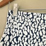 Michael Kors Leopard Print Pencil Skirt Navy White Size Small Cotton Office Business Casual Photo 2