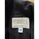 Alberto Makali Blazer Top Short Sleeve Buttons Size 12 USA Made Collared Career Photo 2