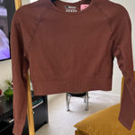 Ribbed Long Sleeved crop top size L Brown Size L Photo 0