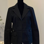 Loft Cotton Blazer-Size 6 Black Photo 0