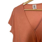 Free People  We The Free Hoffman Surplice Wrap Knit Top in Coral Size S Photo 2