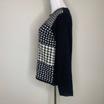 CRAZY HORSE  Black Cream Herringbone Sweater Patchwork Sz Small Photo 2