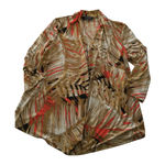 Kasper Women's XL Tropical Leaf Print Open Front Cardigan Duster Photo 0