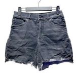 EXPRESS Midi High Rise Shorts Black Denim Jeans Cotton Stretch Dark Wash Sz 4 Photo 0