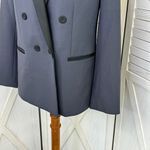 Rebecca Taylor Tailored  Color‎ Block Double Breasted Blazer Jacket Grey Black 4 Photo 5