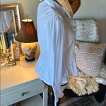 Loft  Smocked Peplum white pirate boho chic goth feminine Blouse M Photo 7