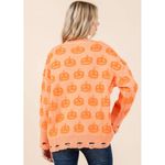 GeeGee Unique Oversized Orange Pumpkin Halloween Fall Sweater Fits like Size Medium Photo 1