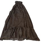 Just Taylor Black Cream‎ Polka Dot Halter Dress Sleeveless Ruffle Hem Size 4 Photo 2