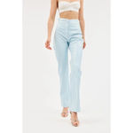 Paris Georgia Faux Leather Bootleg Pants in Mineral Blue Medium New Trousers Photo 15