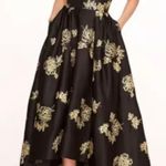 Notte Strapless Black And Gold Formal Dress Photo 6