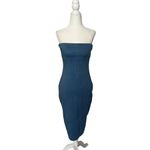 Susana Monaco Strapless Midi Dress in Light Denim Small New Womens Jean Photo 4