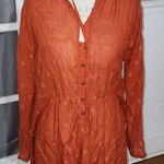Pilcro and the Letterpress Pilcro Anthropologie‎ Womens Orange Tunic Shirt Blouse Medium Photo 0