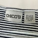 | Vintage Womens L Black White Stripe Tank Top Cotton Red Chicos Size 2 Photo 3
