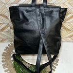 Victoria's Secret Victoria Secret Faux Leather Drawstring Backpack Black Roomy Travel Everyday Bag Photo 4