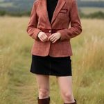 Elle Vintage 80s Tweed Wool Herringbone Blazer Office Corpcore retro Small Photo 0